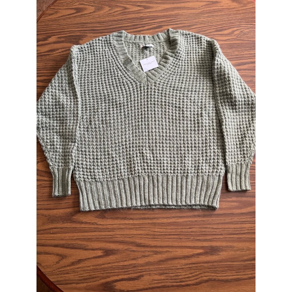 American Eagle Outfitters celery green v-neck sweater size XS NWT